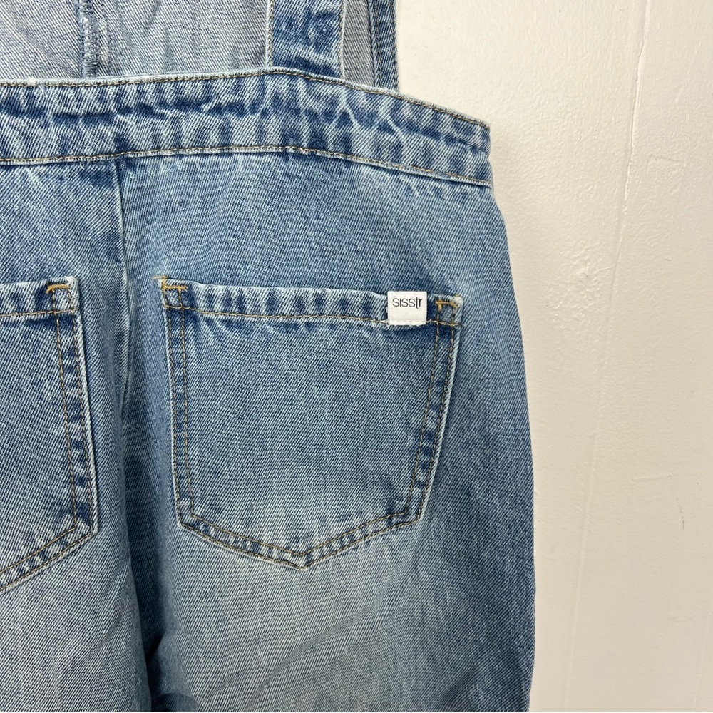 Sisstr Evolution Denim Overalls Cropped Wide Leg Jeans Light‎ Wash XS - Picture 6 of 7